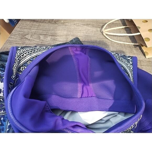 Athleta Tic Tac Toe Mandala Racerback Bra Tank Top Lot of 2 Long Purple Blue - Picture 4 of 9